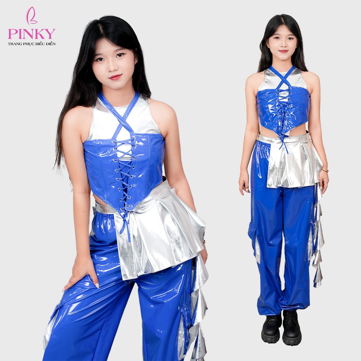 Set Da Xanh Bạc Quần Váy