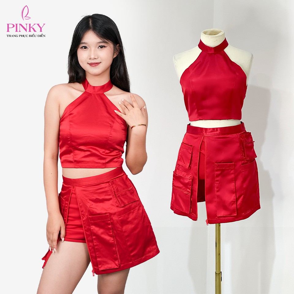Set Yếm Đỏ Váy Đỏ Túi Hộp